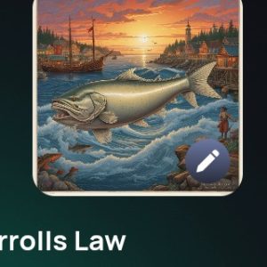 Giant fish leaps in harbour sunset.